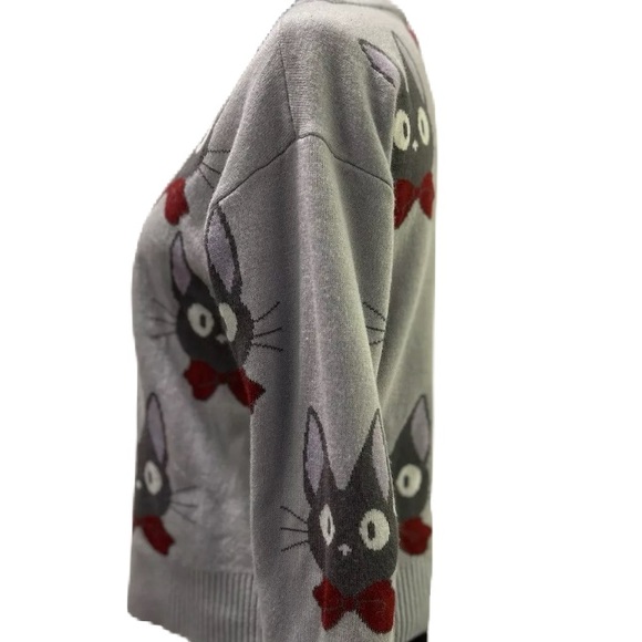 SOLD Studio Ghibli 🅝🅦🅞🅣 Kiki's Delivery Service-Jiji with Bow Cardigan Sweater L - Picture 2 of 8